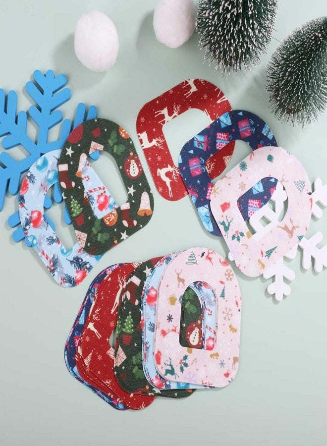 XIHIRCD 25pcs Christmas Style Sensor Covers Adhesive Patches, Non-Woven Fabric Overpatches Waterproof CGM Sensor Sticker Tapes Accessories for Omnipod 5 - Image 4